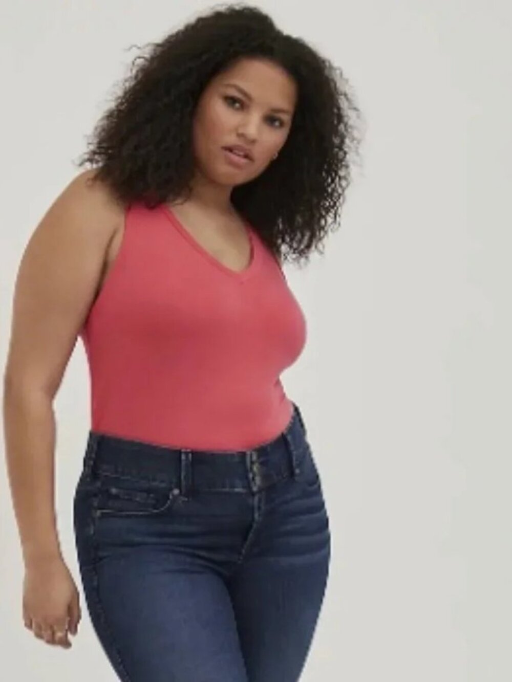 Torrid Paradise Pink Signature V-Neck Tank Size 6X (30/32)